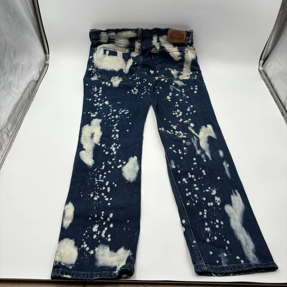 Levi's 541 Athletic Taper Jeans Mens 34x34 Blue Denim Custom Bleach Splash Dye
